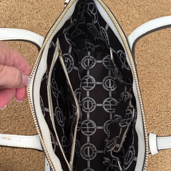 Henri Bendel White and Blue Striped Tote - Picture 5 of 12